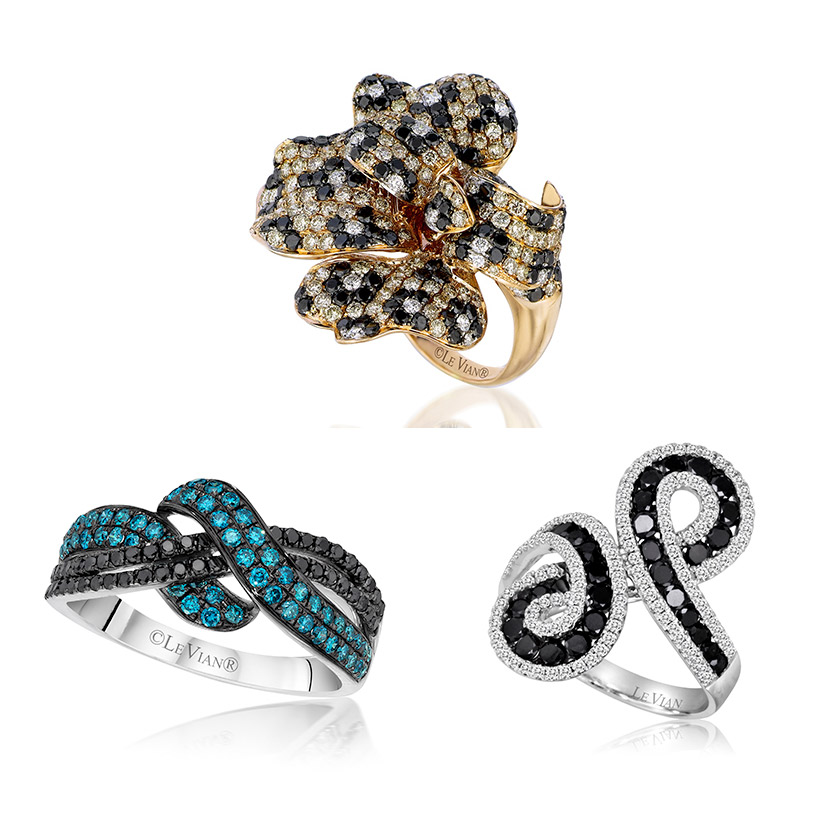 Le Vian rings created using black diamonds.