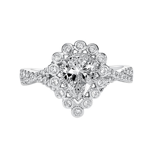 Pear Shape Diamond Engagement Ring by ArtCarved Bridal