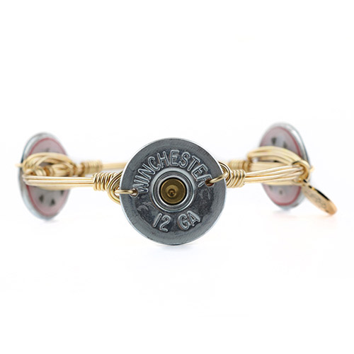 Artisan jewelry made from shotgun shells.