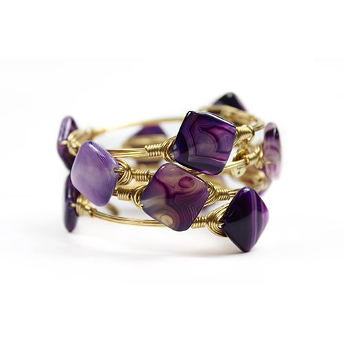 Amethyst Color Bangle by Bourbon and Boweties