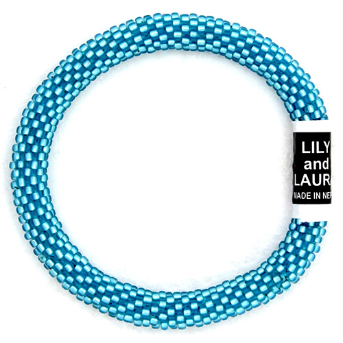 This bracelet is Caribbean blue for a beautiful way to lighten up your outfit.