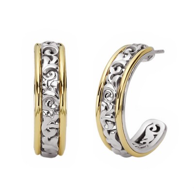 Sterling Silver Ivy Hoop Earrings