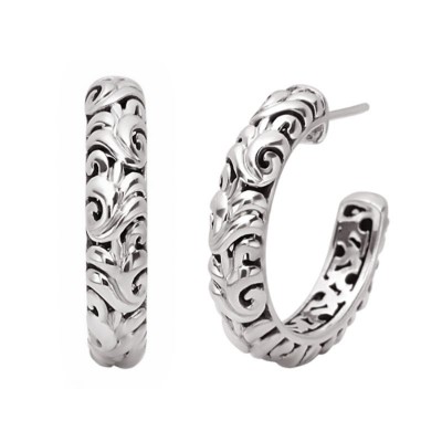 Sterling Silver Ivy Hoop Earrings