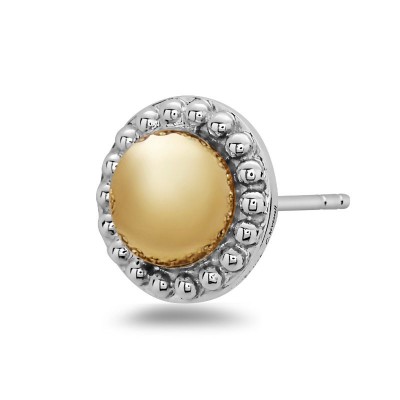 Sterling Silver Firefly Round Stud Earrings
