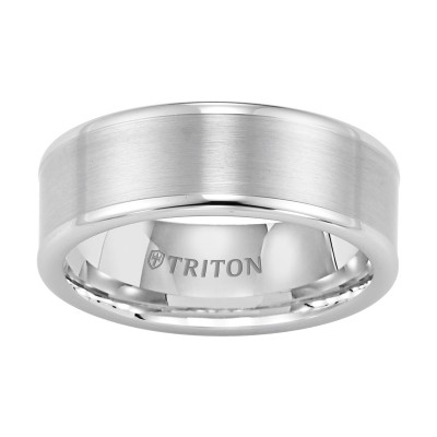Triton 8mm White Tungsten Band