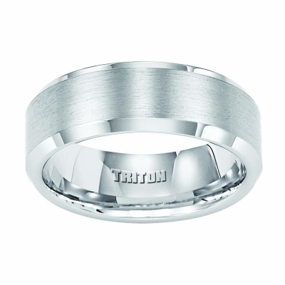 Triton 8mm White Tungsten Band