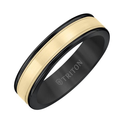 Triton 6mm Black Tungsten & 14KY Band