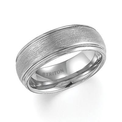 Triton 8mm White Tungsten Band