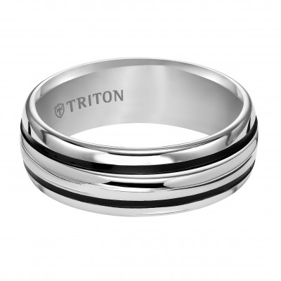 Triton 8mm White Tungsten Band