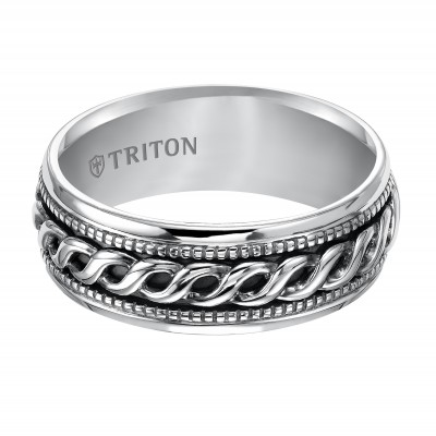 Triton 8mm Sterling Silver Woven Band