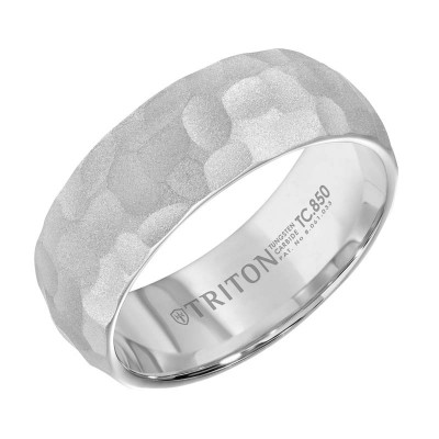 Triton 8mm White Tungsten Band