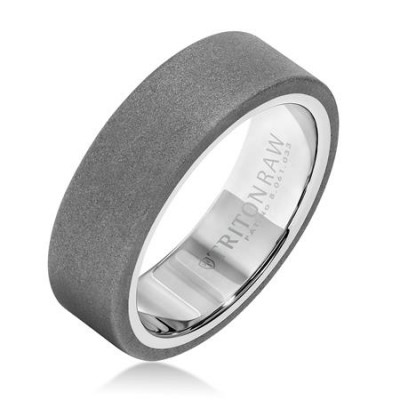 Triton 7mm 'Tungsten Raw' White Tungsten Band