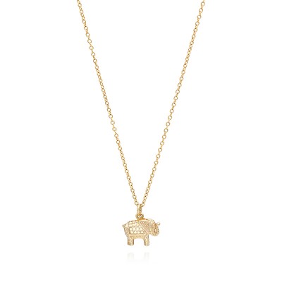 Small Elephant Charm Necklace, 16-18"