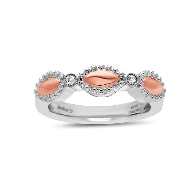 Sterling Silver Firefly Diamond Bead Single Band Ring