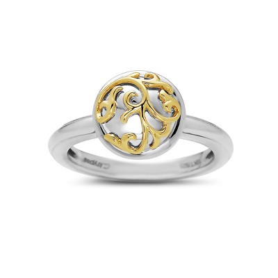 Sterling Silver Round Ivy Lace Ring