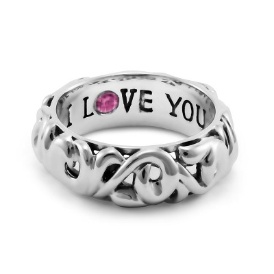 Sterling Silver Ivy "I Love You" Ring