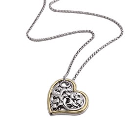 Sterling Silver Ivy Heart Pendant