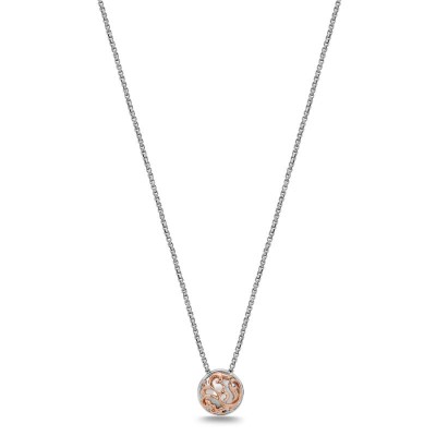 Sterling Silver Round Ivy Lace Pendant