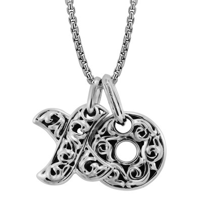 Sterling Silver Hugs & Kisses Necklace