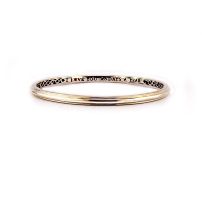Sterling Silver Smooth "I Love You 365 Days a Year" Bangle