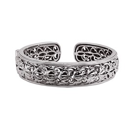 Sterling Silver Wide Ivy Cuff