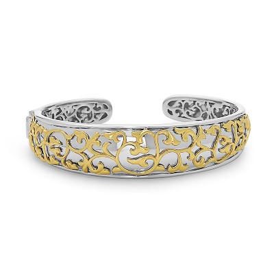 Sterling Silver Ivy Lace Saddle Cuff