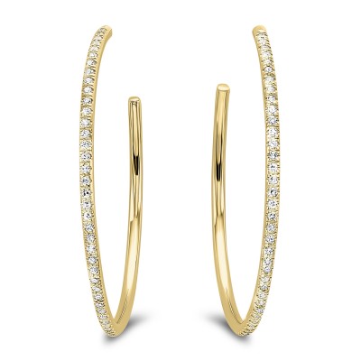 Round Diamond HOOP Earrings