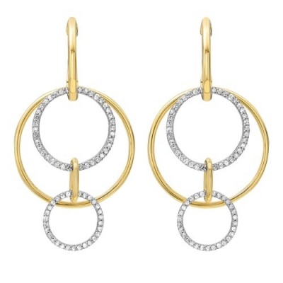 Cutout Circle Diamond Earrings in 14K Yellow Gold (1/2 ct. tw.)