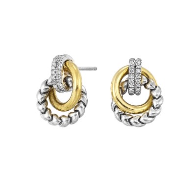 Gold Silver White Yellow Gold Diamond 1/8Ctw Earring