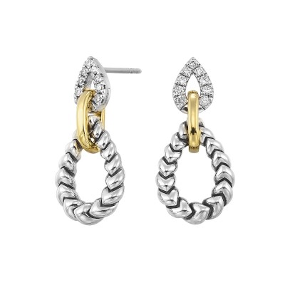 Gold Silver White Yellow Diamond 1/5Ctw Earring