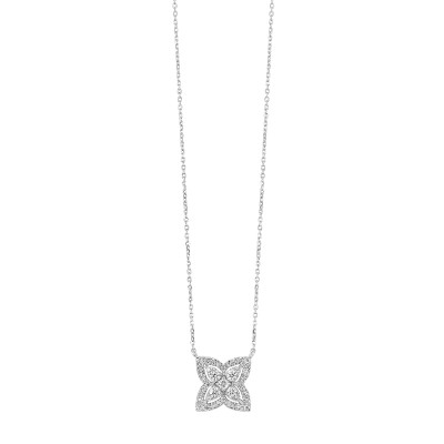 89 Facet 14Kt White Gold Diamond 1/2Ctw Pendant