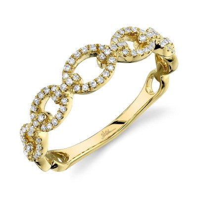 0.23ct 14k Yellow Gold Diamond Link Ring