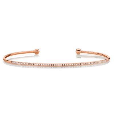0.17ct 14k Rose Gold Diamond Bangle
