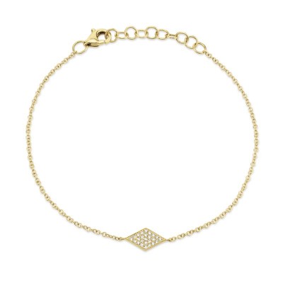 0.06ct 14k Yellow Gold Diamond Pave Diamond Bracelet