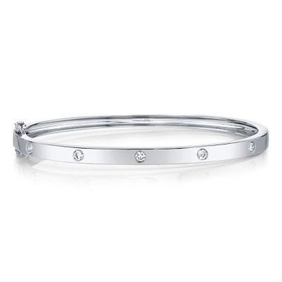 0.38ct 14K White Gold Diamond Bangle