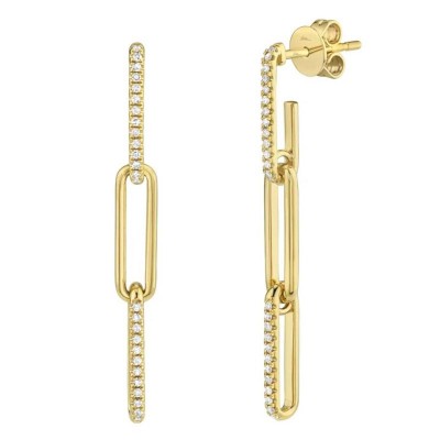 0.17ct 14k Yellow Gold Diamond Link Earring