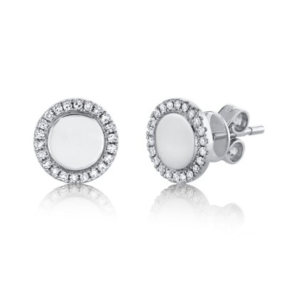 0.13ct 14K White Gold Diamond Stud Earring