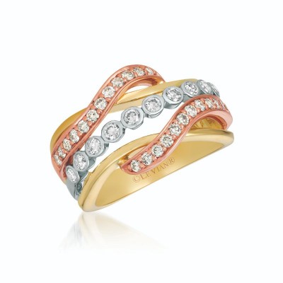 14K Tri Color Gold RING