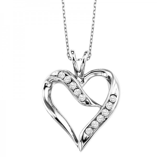 Rhythm of Love Heart Pendant - Diamond Cluster Heart Pendant