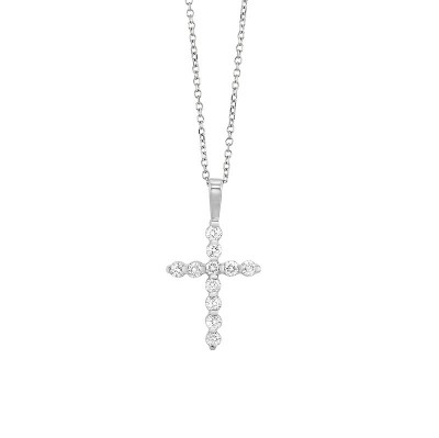 Diamond Classic Cross Pendant in 14k White Gold (1/10ctw)