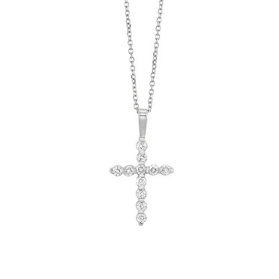 Diamond Classic Cross Pendant in 14k White Gold (1/4 ctw)
