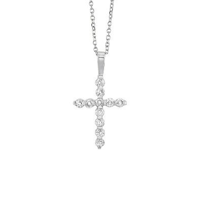 Diamond Classic Cross Pendant in 14k White Gold (1/2 ctw)