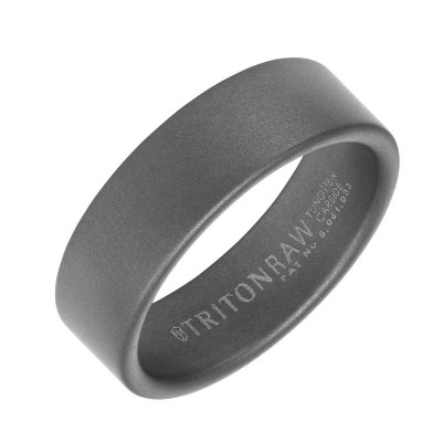 Triton 7mm 'Tungsten Raw' Grey Tungsten Band