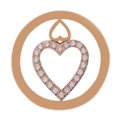 Double Heart With CZ - Rose Gold