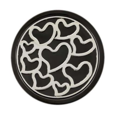 Multi Hearts - Black Base - Silver