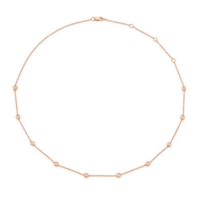 0.54ct 14k Rose Gold 18" Diamonds By The Yard Chain