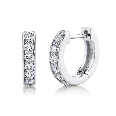 0.39ct 14k White Gold Diamond Huggie Earring
