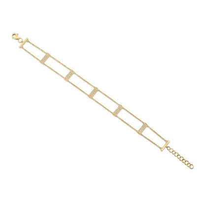 0.40ct 14k Yellow Gold Diamond Ladder Bracelet