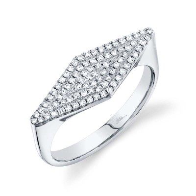 0.25CT 14K White Gold Diamond Pave Lady's Ring