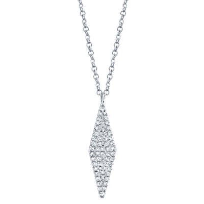 0.17ct 14k White Gold Diamond Pave Necklace
